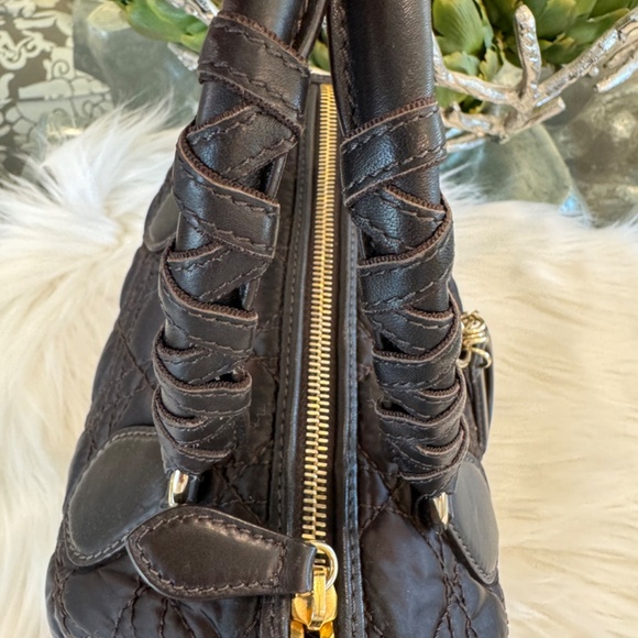 Darling Dior Satin Mini Handbag - Quilted in Brown with Gold Hardware - Picture 10 of 14
